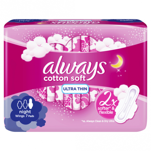Always Cotton Soft Ultra Thin Night 7 Pads